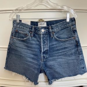 NWT AGOLDE PARKER LONG SHORTS IN SKYWAVE